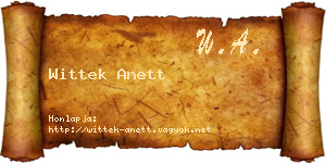 Wittek Anett névjegykártya